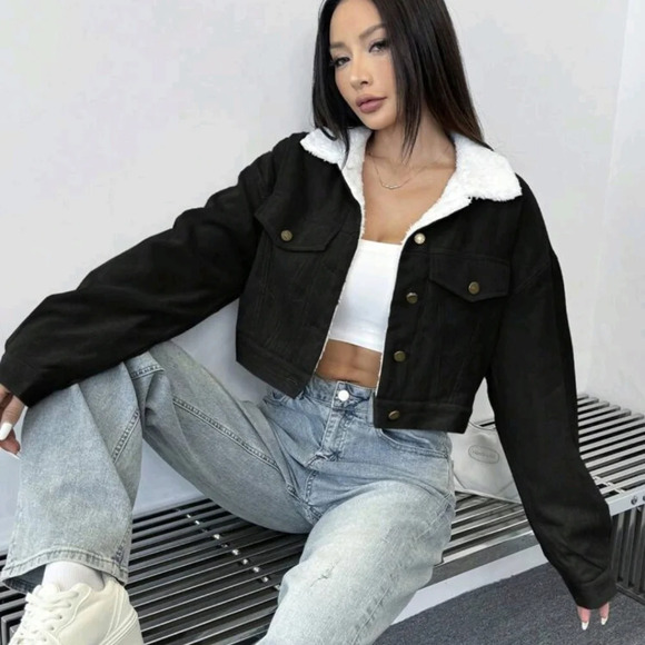 Jackets & Blazers - Women's Solid Color Front Button Thermal Lined Winter Long Sleeve Jacket